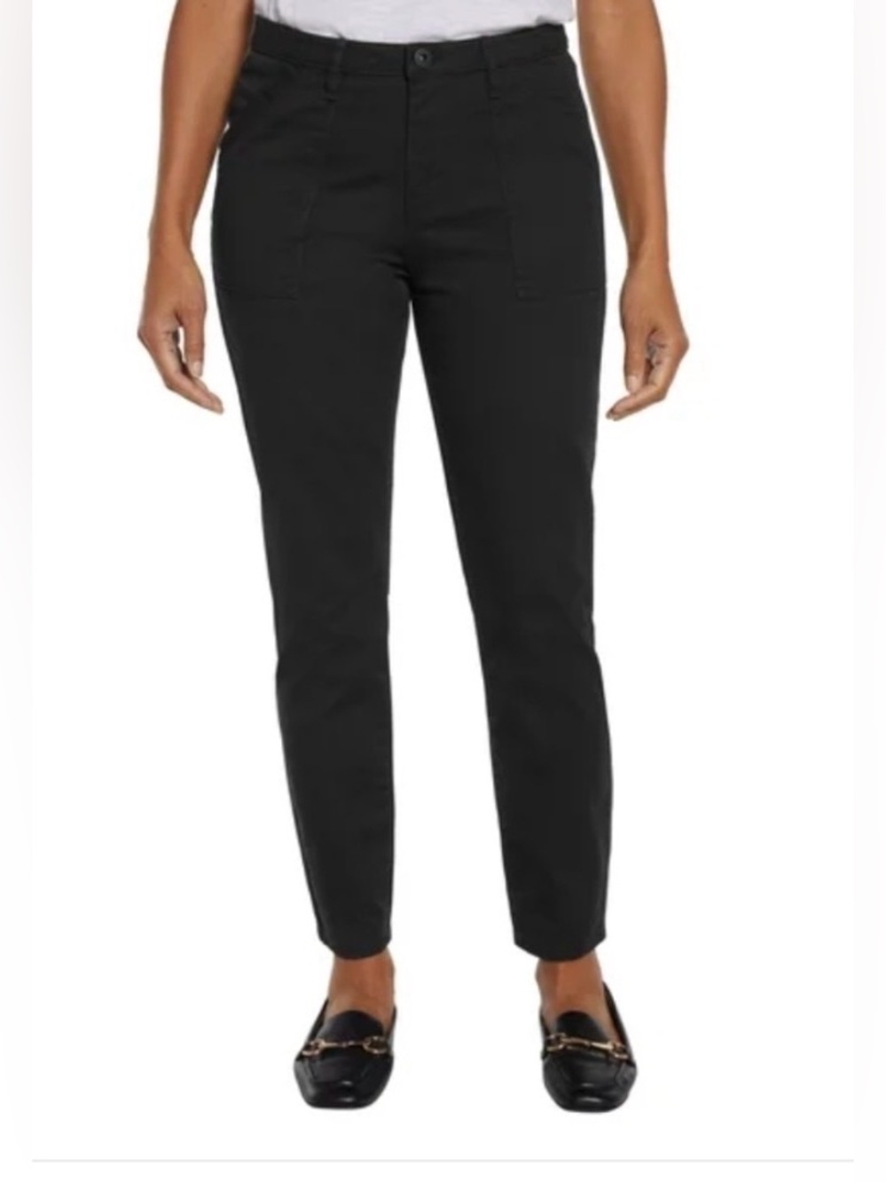 Banana Republic Black High Rise Twill Pants Womens 8 NWT